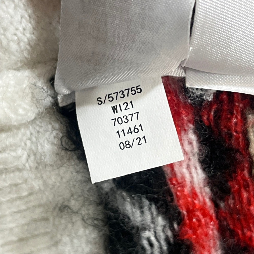Loft Red Black Fair Isle‎ Open Front Cardigan Wool Blend Knit Christmas Medium - Picture 7 of 7
